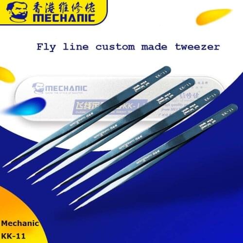 Jyrkior Mechanic KK-11 100% Handword Polished Fly Line Tweezer Professional For Mobile Phone Mainboard Customize Repair Tool