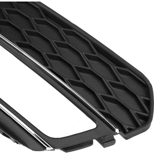 For S3 Style Front Bumper Fog Light Grilles Gloss Black for Audi A3 S-Line 8V 2013-2016