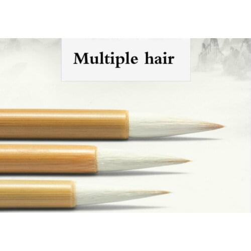 Chinese Calligraphy Pen Multiple Hair Painting Writing Brush White Clouds Regular Script Calligraphy Brush Pen Calligraphie