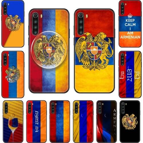 Armenia Flag Phone case For Xiaomi Redmi Note S2 4 5 6 7 8 A S X Plus Pro black luxury prime painting funda 3D cover art bumper
