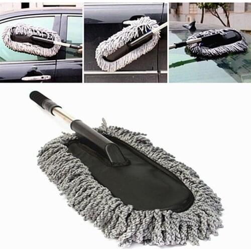 Car Wash Cleaning Brush Duster Dust Wax Mop Microfiber Telescoping Dusting Tool