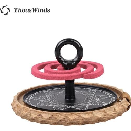 Thous Winds Black Walnut Mosquito Coil Ash Tray Outdoor Camping Can Be Hung Solid Wood White Oak Mosquito Coil Ash Tray TW5050