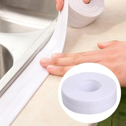 3.2M Sealing-Strip Tape Wall-Sticker Shower Bath Self-Adhesive Waterproof PVC Sink Sealing Strip Tape Sink White PVC Sticker