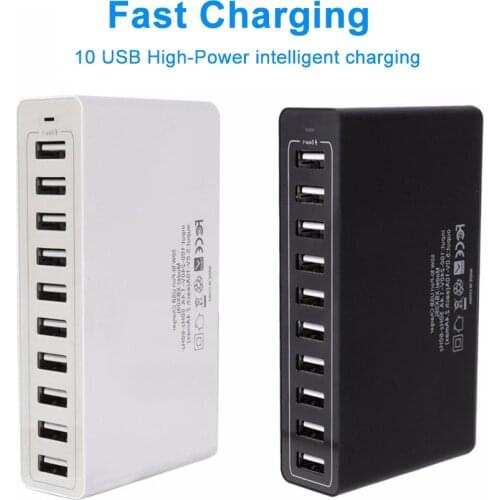 Multiple USB Charger 10 Port Device Fast Charging 50W Cell Phone Charger Adapter For iPhone Xiaomi Multi Charger Station