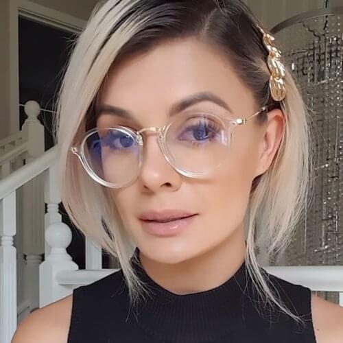 Womens Transparent Glasses Round Blue Light Glasses Men Computer Gaming Glasses Anti fatigue Optical Eyeglasses Frame Sexy