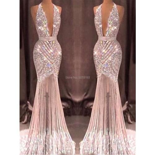 10302 fashion colorful halter natural mermaid/trumpet floor-length lace evening dresses/formal gowns beaded&zipper free shipping