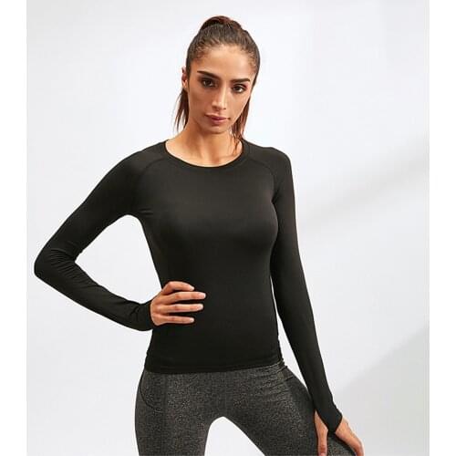 Winter Wear Plus Velvet Ladies Pro Tight Sports Fitness Apparel Running Training Long-Sleeved Quick-Drying Stretch T-Shirt