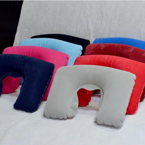 1pcs Portable U Shaped Pillow Inflatable Neck Car Head Rest Air Cushion Comfortable Sleep Pillows Travel Accessories