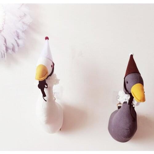 2020 Nordic 3D Duck Head Wall Hanging Decoration Stuffed Animal Plush Toy Baby Girl Boy Nursery Room Decoration Baby Room Decor