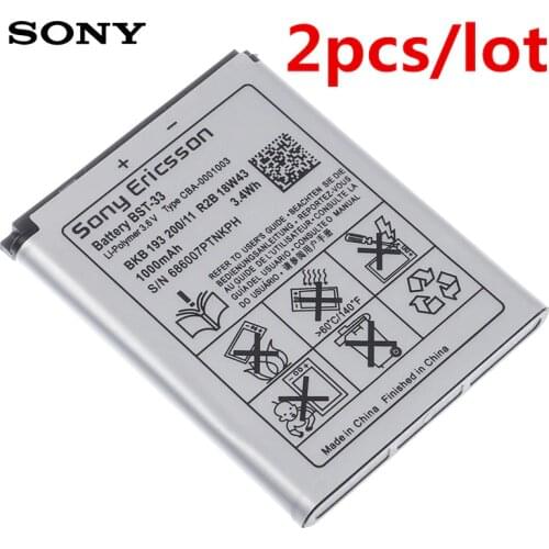2 pcs/lot Original Sony BST-33 Battery For Sony Ericsson K530 K550 K630 K660i K790 K790i K800 K800i K810 K810i 1000mAh
