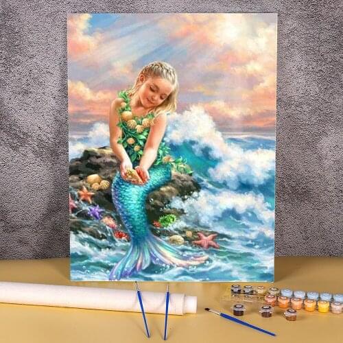 Angel Religion DIY Painting By Numbers Complete Kit Acrylic Paints 40*50 Picture By Numbers Photo Decoration For Wholesale