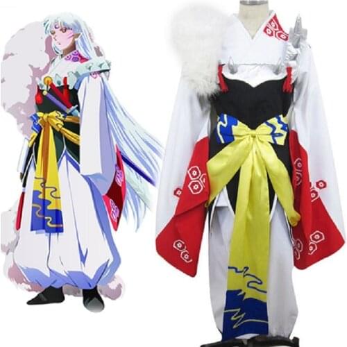 Anime Cos Inuyasha Sesshoumaru Kimono Cosplay Costumes Sets Suit