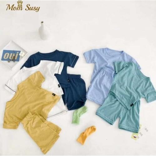 Baby Boy Girl Bamboo Pajamas Sets Shirt+Short 2PCS Summer Infant Toddler Sleepwear Kid Bodysuit Home Suit Baby Bamboo Clothes