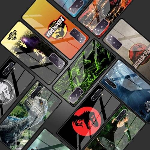 World Jurassic Park Tempered Glass Phone Case for Samsung Galaxy S21 S20 FE S10 Note 10 20 Ultra 5G 9 S9 Plus S10e Cover Coque