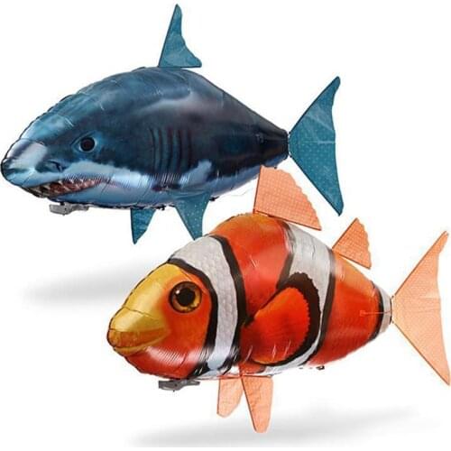 Remote Control Shark Toys Air Swimming Fish RC Animal Toy Infrared RC Fly Air Balloons Clown Fish Toy Gifts Party Decoration