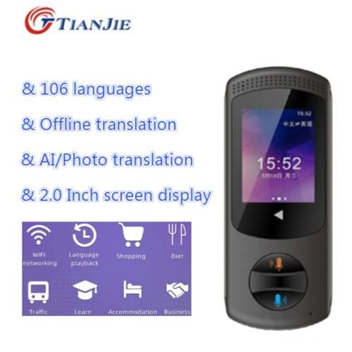 TIANJIE 106 Multi Languages Camera Pocket Real Time Instant Offline Translator Intelligent Voice AL Photo Translation