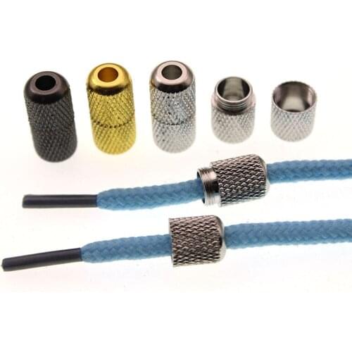 6Pcs/lot Copper Necklace Bracelet End Caps Connector DIY Jewelry Findings, Hole 3.5mm fit Shoelace Buckle,Lazy Shoe Laces Buckle