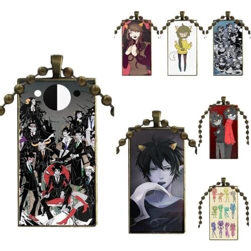 Homestuck Trolls Fashion Necklace Fashion Long Chain With Rectangle Necklace Jewelry For Women Kids