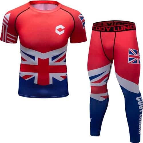 Mens Compression Sportswear Suits Gym Tights Training Clothes Workout Jogging Sports Set Running Rashguard Tracksuit For Men