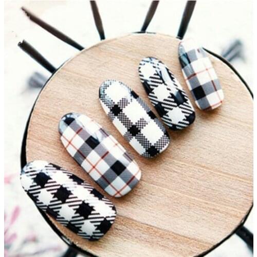 Nail Sticker Water Tranfer Decals Nails Art Slider Tattoo Line Lattice Designs Decoration Stickers Manicure Foil Wraps Polish