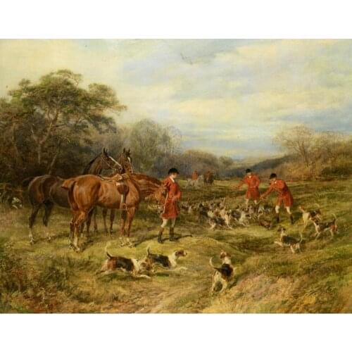 Wall art Paintings by Heywood Hardy Hunting Scene landscapes hand painted oil on Canvas