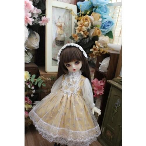 BJD doll dress is suitable for 1/31/41/6 MSD fashion versatile Dream Salsa dress dress + simple white headpiece two-piece set