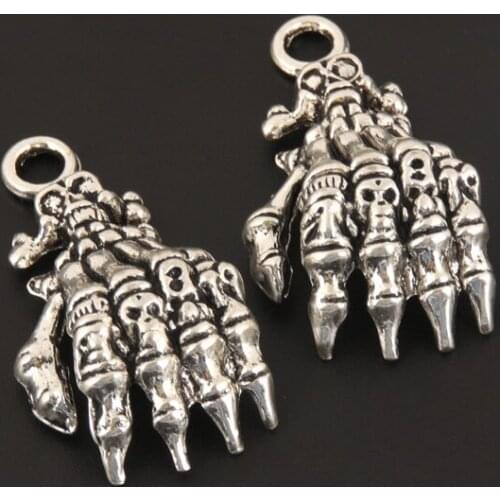 5Pcs Skeleton Claws Eagle Claw Charms Metal Paw Pendants Making Bangle Necklaces Parts Jewelry Supplies Wholesale