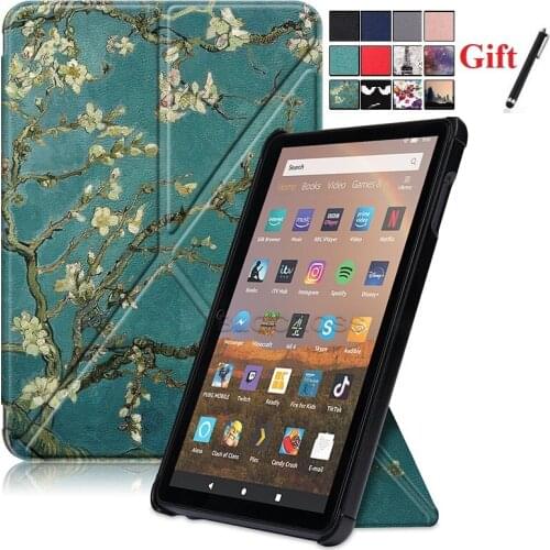 All-New Case Kindle Fire HD 8 Tablet Fire HD 8 Plus Tablet 10th Gen 2020 Fire 8.0 inch folding Stand protective Cover with Pen