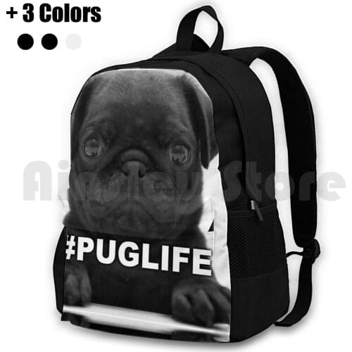 #Puglife Outdoor Hiking Backpack Waterproof Camping Travel Puglife Thuglife Pug Pugs Dog Dog Lover Comedy Funny Humour Awesome