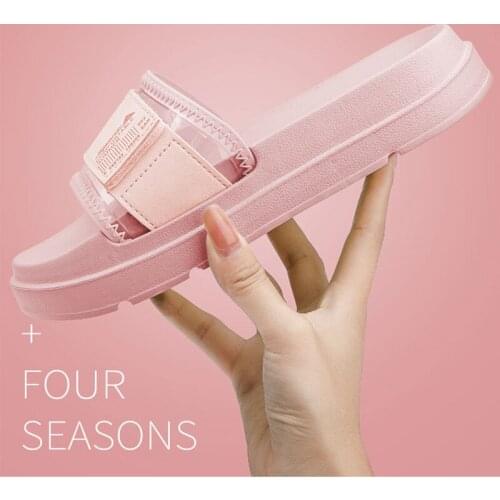 Women Thick Platform Slippers Summer Beach EVA Soft Sole Slide Sandals Leisure Ladies Idoor Bathroom Anti-slip Jelly Shoes