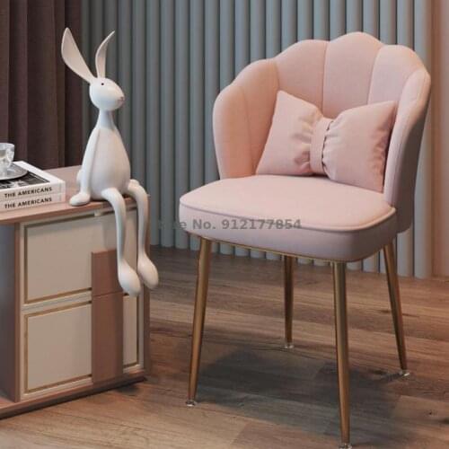 Room makeup chair backrest bedroom desk study home light luxury nail stool net red ins wind comb chair