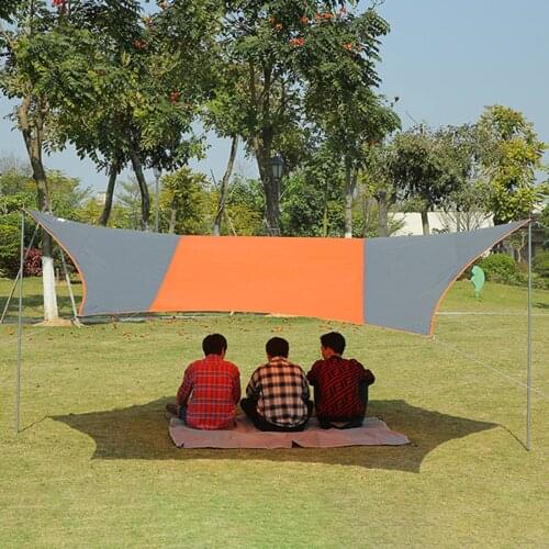 Hexagon Rain Fly Tent Camping Waterproof Tarp Hammock Tarp Rain Fly Picnic Mat With Carry Bag Outdoor Awning Beach Shelter