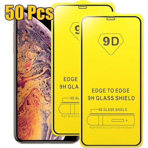 50pcs 9D Tempered Glass Full Glue Cover Screen Protector For Samsung Galaxy A21S A01 Core A11 A21 A31 A41 A51 A61 A71 A81 A91
