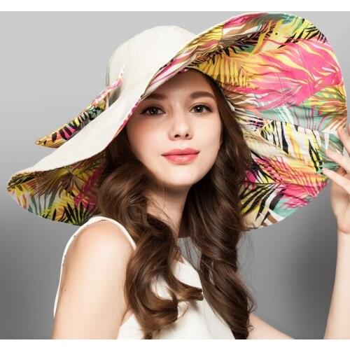 Lady Summer Sun Hat Female Korean Wide Brim Sunscreen Sun Cap Women Folding Sun Cap All-match Seaside Beach Cap B-4886
