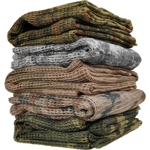 190*90cm Scarf Cotton Military Camouflage Tactical Mesh Scarf Sniper Face Scarf Veil Camping Hunting Multi Purpose Hiking Scarve