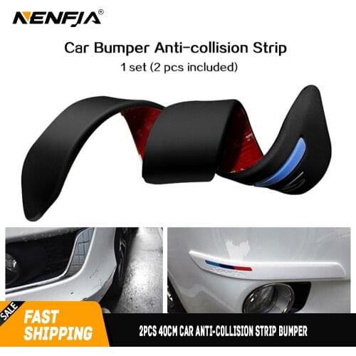 2Pcs 40cm Car Anti-collision Strip Bumper Guard Protector Auto Body care Crash Anti-rub Bar Protective Trim Styling Moulding