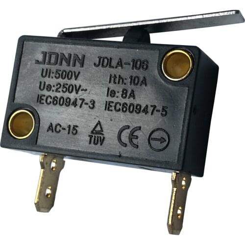 2Pcs JDNN JDLA-106 250V 8A Straight Long Lever Bend Long Arm Electric Micro Switches Microswitch for Mechanical Equipment