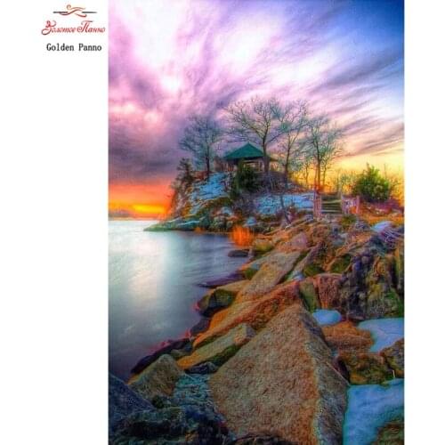 5D DIY Diamond Painting River Landscape Cross Stitch Full diamond Embroidery rhinestone Christmas gift