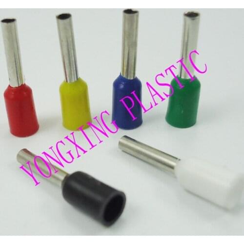 600PCS/ E7508 6 color insulated cord end terminal Bootlace cooper Ferrules kit set Wire Copper Crimp Connector Cord Pin End