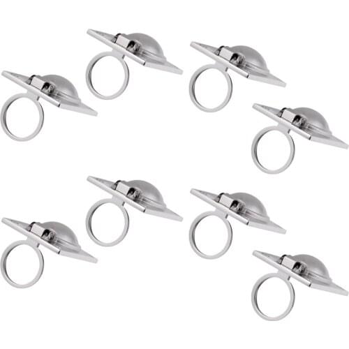 8x Flush Lift Ring/Hatch Pull Handle 48 X 38mm Boat Marine Stainless Steel