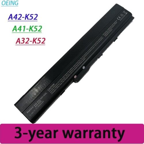 9600mah New Laptop Battery for ASUS A32-K52 A31-K52 k52 A52 A52J X52F X52JB X52JC X52JE X52JG X52JK X52JR X52Jt X52JV k52j X52SG