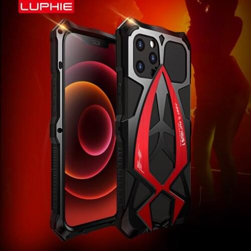 LUPHIE Aluminum Metal Silicone Shockproof Case Cover For iPhone 12 Pro Max 12 Mini 11 Pro XS Max XR Dirt Shock Proof Cover Case