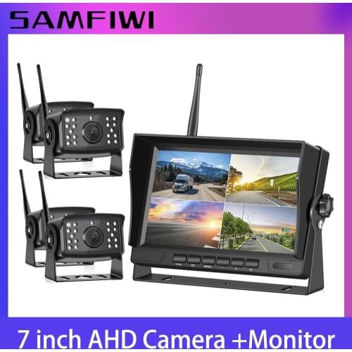 AHD Car Monitor Wireless 7 inch DVR Display Vehicle Auto Screen Rear View Truck Monitors Reverse Back up Recorder Wifi Camera