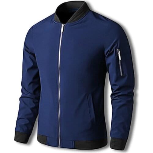 Mens jackets and coats Slim Fit Solid Mens Bomber Jacket Male Baseball Jackets Brand Casual Coat Top Mens windbreaker Jacket