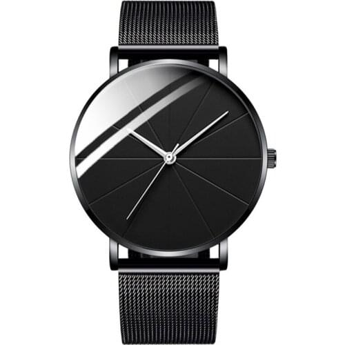 2020 Fashion Casual Mens Quartz Wristwatch Men Business Watches for Men Clock Male Ultra Thin Stainless Steel Mesh Belt Watch