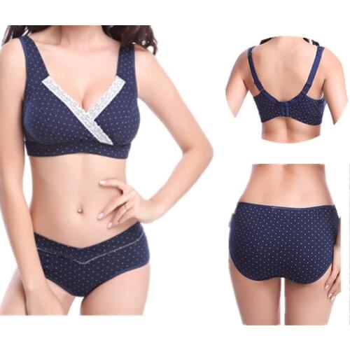 Cotton Maternity Bra+Panties sets Nursing Bras Pregnancy Women Underwear Feeding Breastfeeding Nursing Bra Underwear Clothing