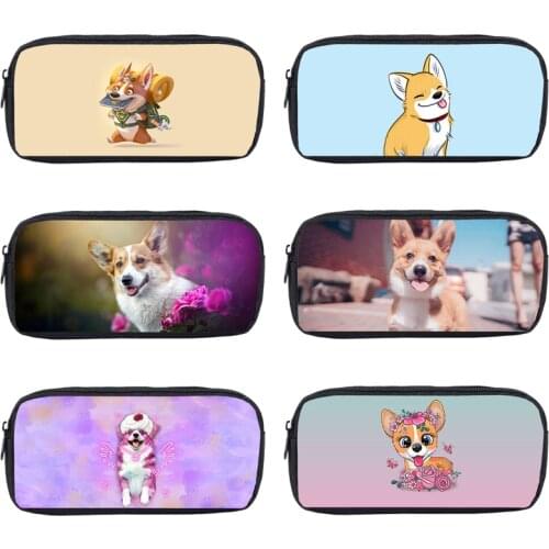 Anime Stationery School Supplies Cute Korgi Pencil Case Pet Dogs Makeup Box Pouch 3D Welsh Corgi Pembroke Pen Bag Cosmetic Bag