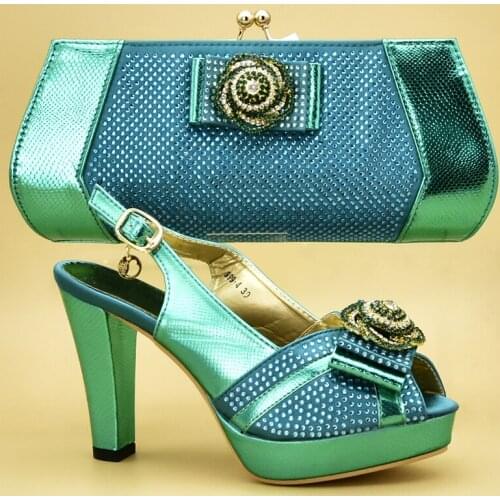 Italian Shoes with Matching Bag Set Decorated with Appliques African Shoes and Bags Matching Set Elegant Italian Women Pumps
