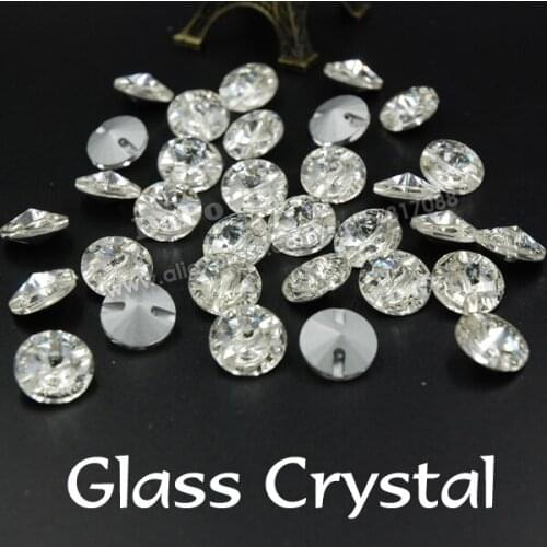 Wholesale 10,12,14,16,18mm Rivoli Cross Sew On Stone With One Hole Crystal Clear Color silver base Sewing Crystal SF0237-SF0241