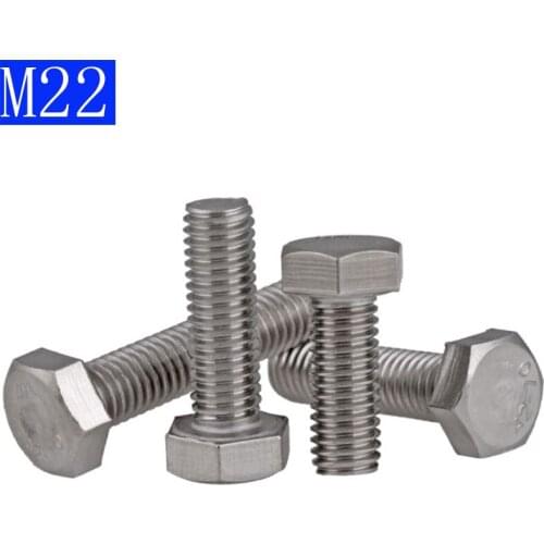 M22 - 2.5 (22mm) 304 Stainless Steel Metric Full Thread Hexagon Head Bolts Screws A2 - 70 DIN 933